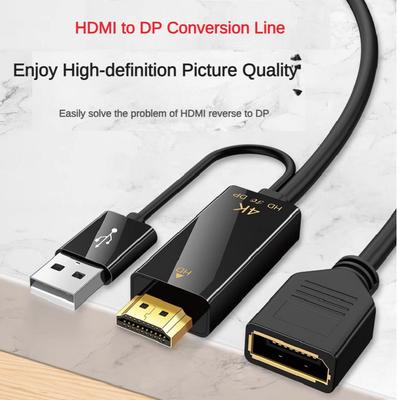Кабель HDMI-совместимый - DisplayPort 4K@60Гц 2K@120Гц Кабель HDMI-совместимый источник - DP дисплей/монитор для ПК, ноутбука, PS5, Xbox
