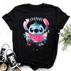 Disney Lilo Stitch Cute Cartoon Print Women T-Shirt Summer Streetwear Short Sleeve T Shirt Fashion Casual Female Clothes Tops