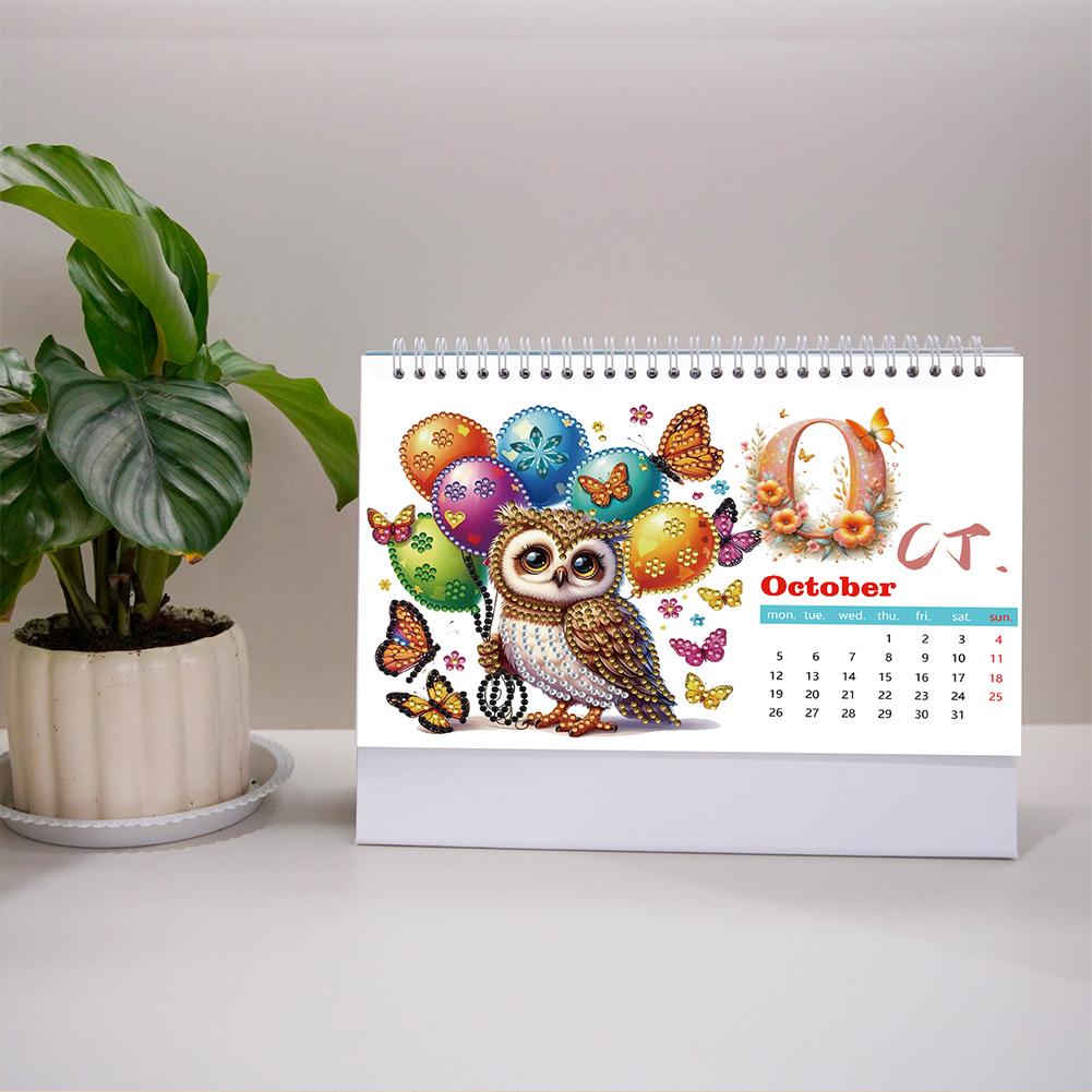 Календарь из бумаги для алмазной вышивки, Набор ежемесячного календаря для алмазной вышивки, Ежемесячный перекидной настольный календарь для планирования дома и офиса