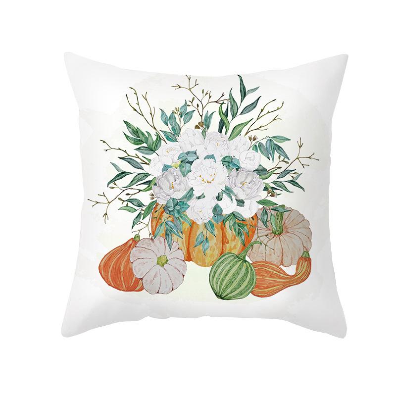 New Pumpkin Thanksgiving Pillow Cover Ins Nordic Peach Skin Printed Cushion Cushion Cover Home Products