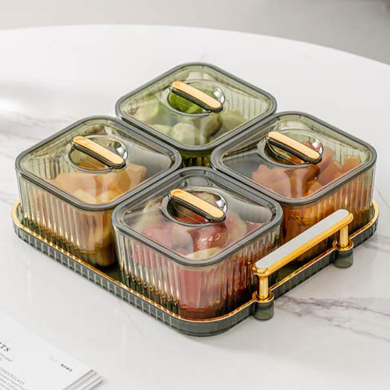 Легкий роскошный прозрачный поднос для фруктов для дома, гостиной, журнального столика, подноса для конфет, орехов, сухофруктов, коробки для хранения, подноса для закусок и чая