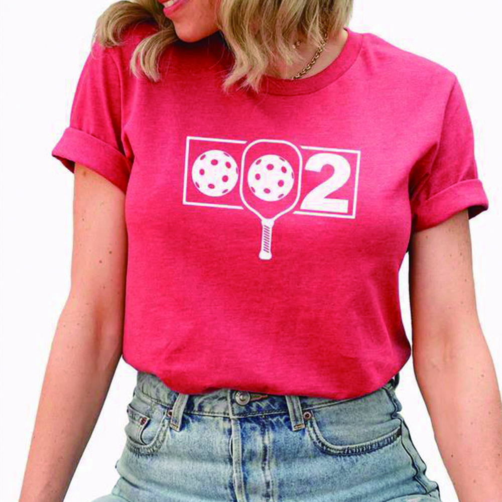 002 Pickleball Graphic Tee Pickleball Humor Shirt Funny Pickleball T Shirt Trendy Sports Tee Unisex Short Sleeves Casual Tops