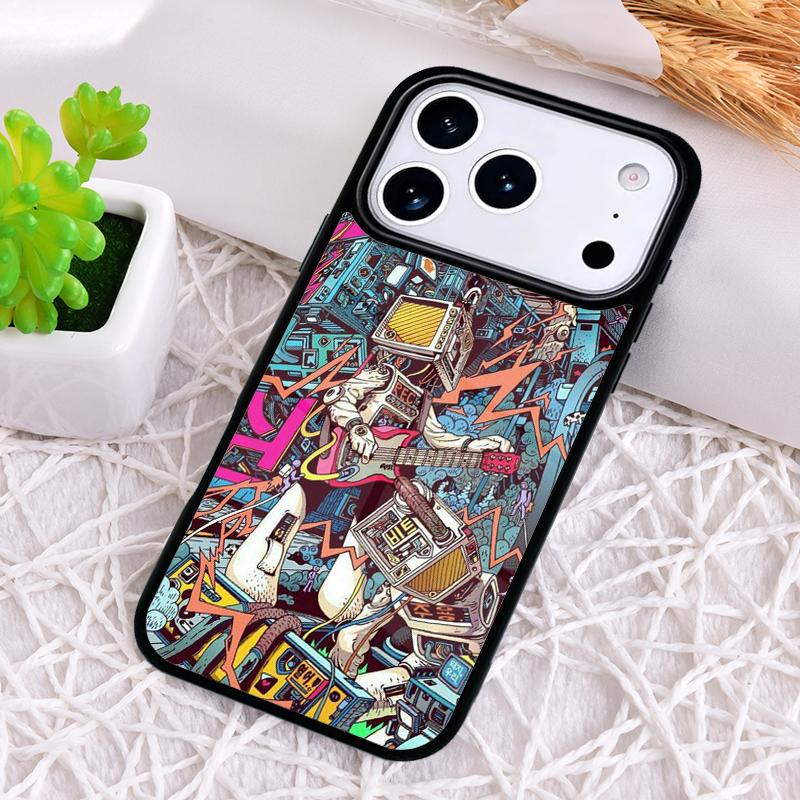 Чехол для телефона с граффити для iPhone 17 Air 16 15 11 12 14 13 Pro Max Ударопрочный чехол
