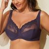 European and American Women Brassiere Plus Size Sexy Lingerie Large Cup Lace Underwear Top Thin Breathable Underwire Bra