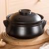 Black Stoneware Korean Drum-shaped Casserole: High-Temperature Resistant Ceramic Stew Pot for Household and Commercial Use