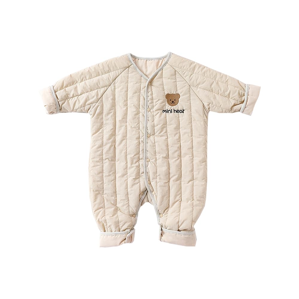 Babykoi Baby Clothes Long Sleeve Romper Spring Autumn Winter Clothes Newborn Thick Cotton Coveralls Baby Girls Preparing for Maternity Gift Plain