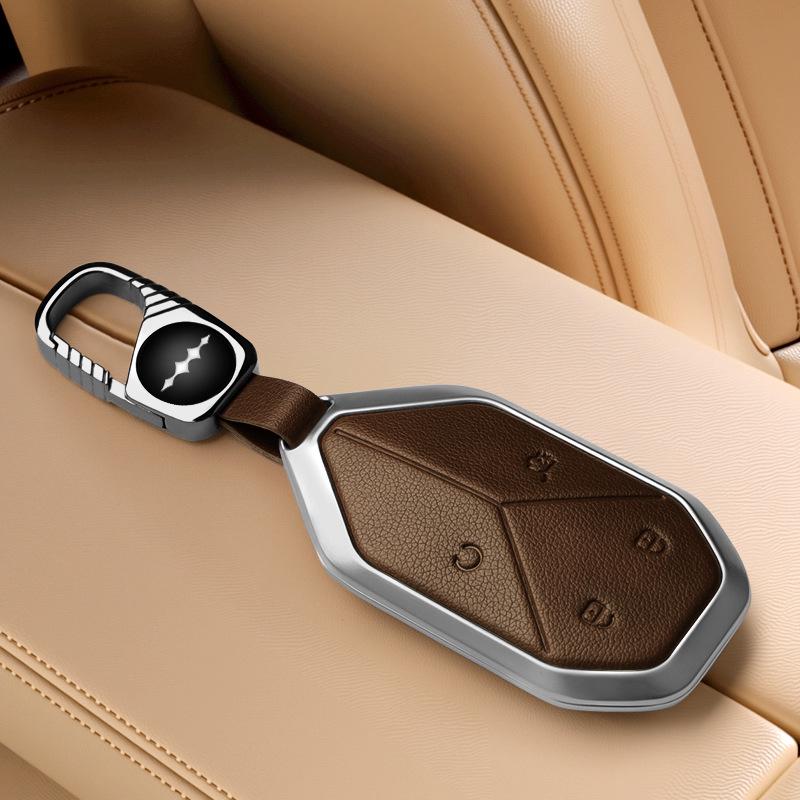 Чехол для ключей для BYD Fangchengbao: Подходит для 5-ключевого, Титанового 7, Baobao 5/8/3, Мужской Женский Чехол-Карта с Пряжкой