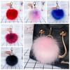 Metal Ring Fur Ball Keychain Fluffy Plush Ball Keychain Pom Pom Keyring  Bag Decoration
