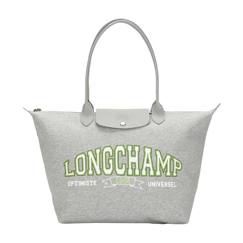 Longchamp Le Pliage Fashion Casual Logo Cotton Tote Bag Women tote Gray 1899HEA112
