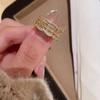 Открытое кольцо с золотым цирконом и кружевом - Элегантное и современное украшение для указательного пальца