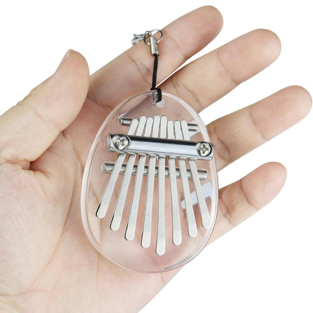 8 Key Kalimba Mini Thumb Piano Finger Piano Transparent Acrylic Finger Keyboard Musical Instrument