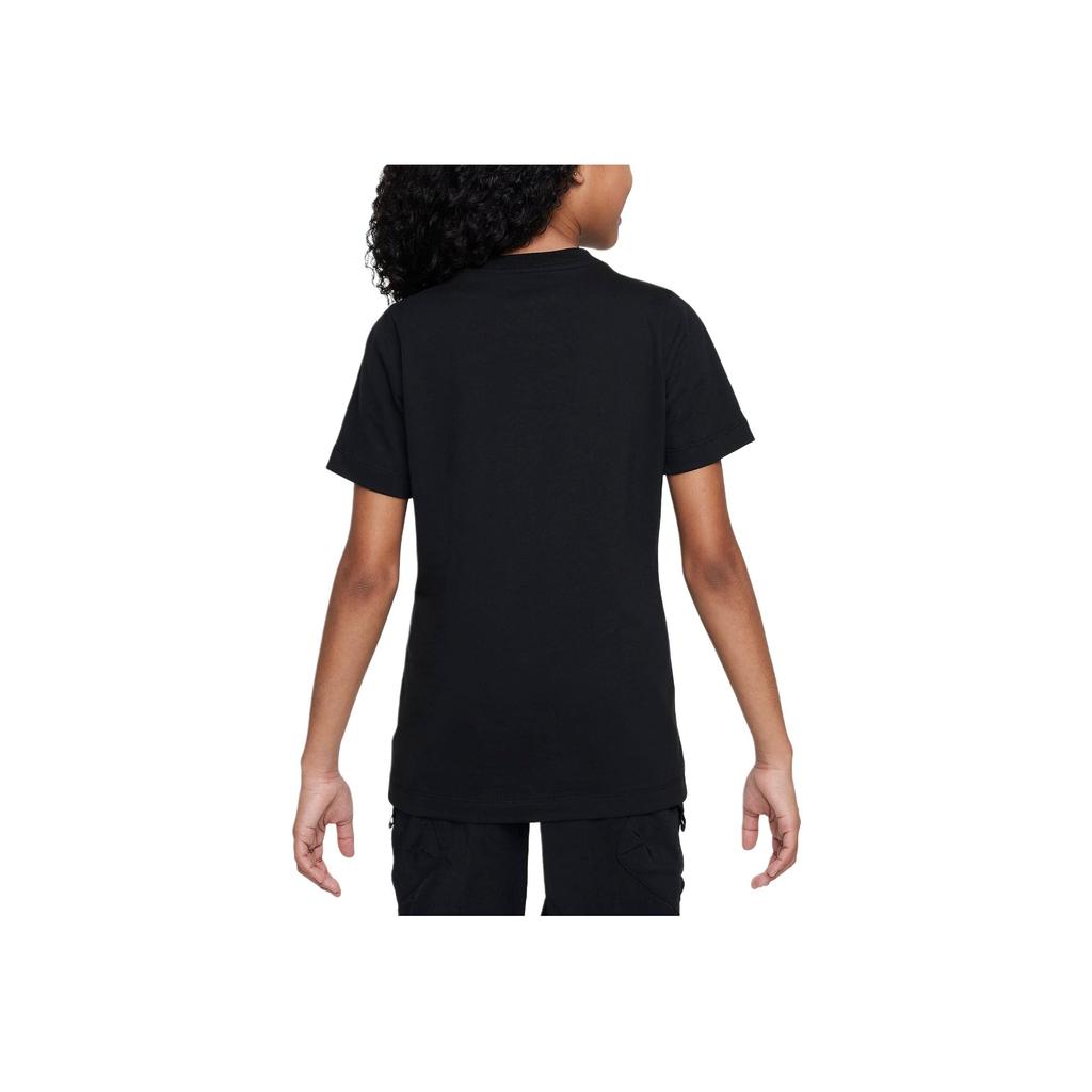Nike Sportswear Printed Letter Casual Round Neck Short Sleeve T-Shirt Kids Tops Black FV5348-010
