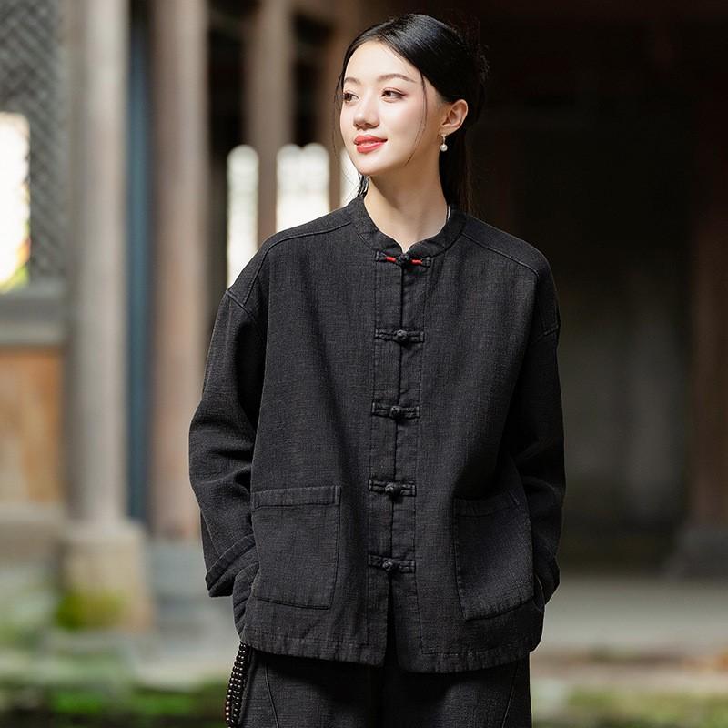 Johnature Женские зимние плюшевые теплые пальто в китайском стиле с длинным рукавом