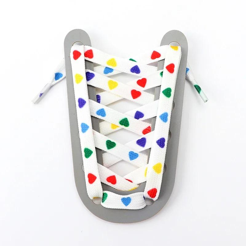 1Pair Cartoon Graffiti Printing Shoelaces Flat Shoe Laces Running Shoes Sneakers High Top Low Top Canvas Shoelace for Kids Adult