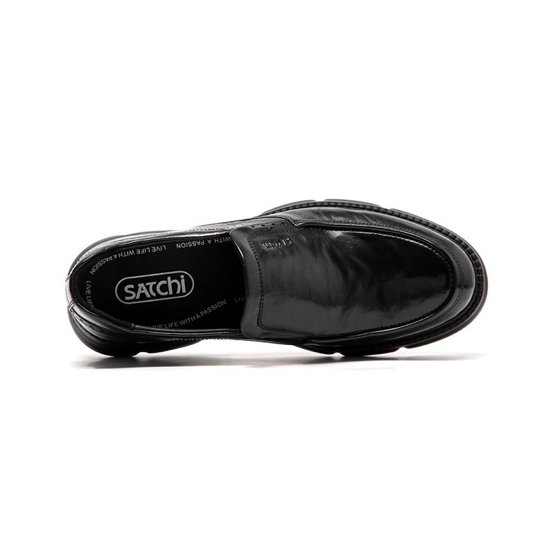 Lightweight Casual Leather Shoes with Thick Soles