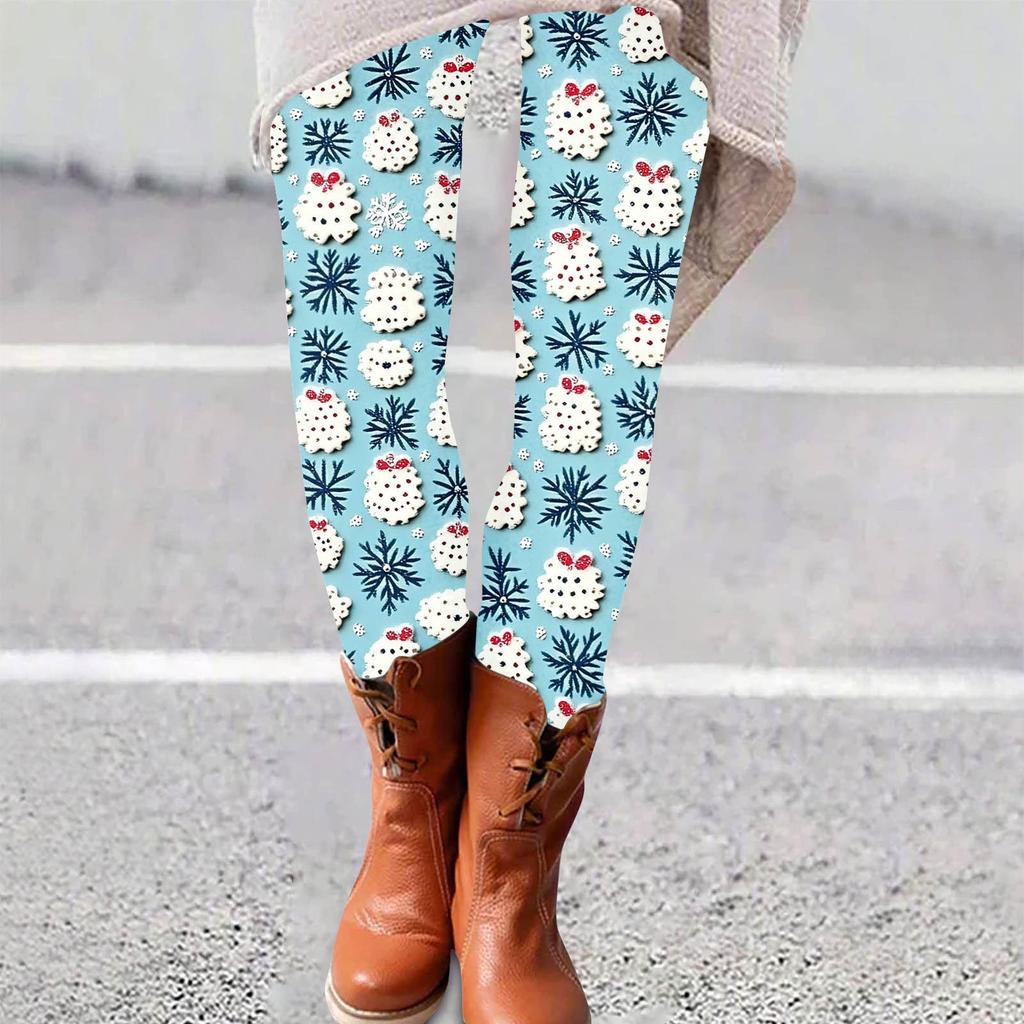 Женские брюки с рождественским принтом, эластичные, мягкие, повседневные, домашние, спальные брюки