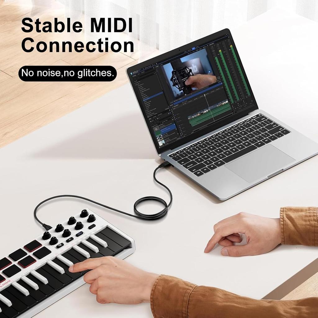 10FT Printer Cable,USB B to USB C Scanner Cable Printer Cord Long USB B to C printer cable for MacBook Pro Air, MIDI CABLE for Digital Piano