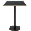 60 X 60 Cm High Table - Round Model, Black, Wooden Edges