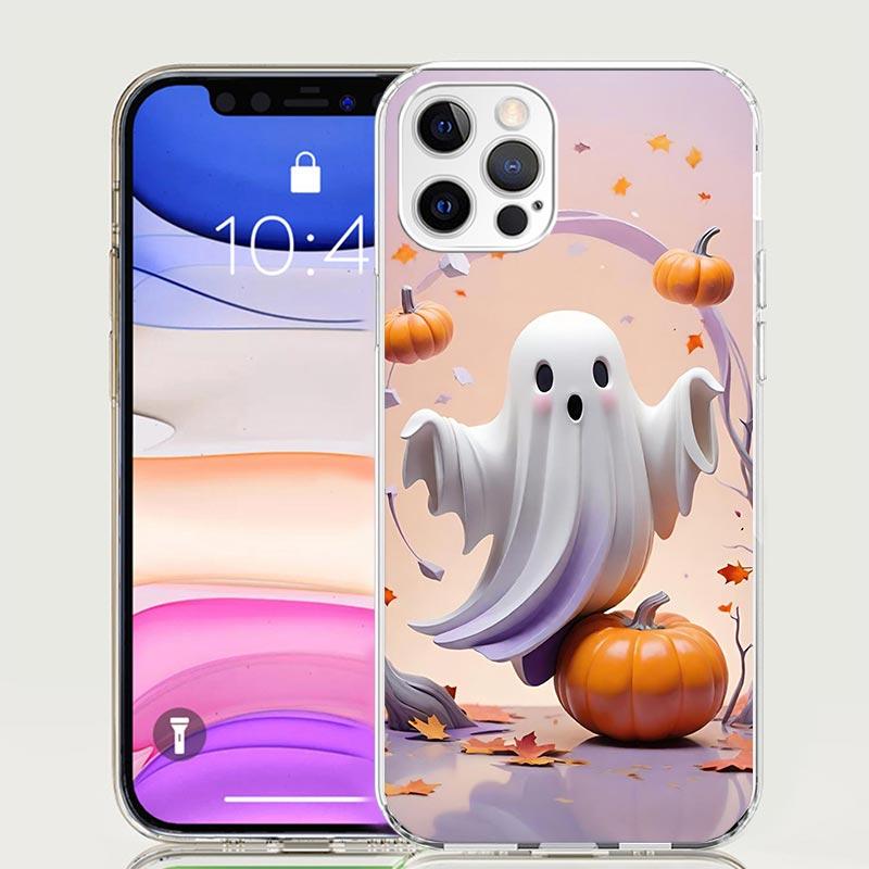 Милый чехол для телефона с привидением на Хэллоуин для iPhone 17 Air 16 15 Plus 11 14 Pro Max 13 Mini 12 7 8 + SE Художественный узор Индивидуальная крышка 17 A