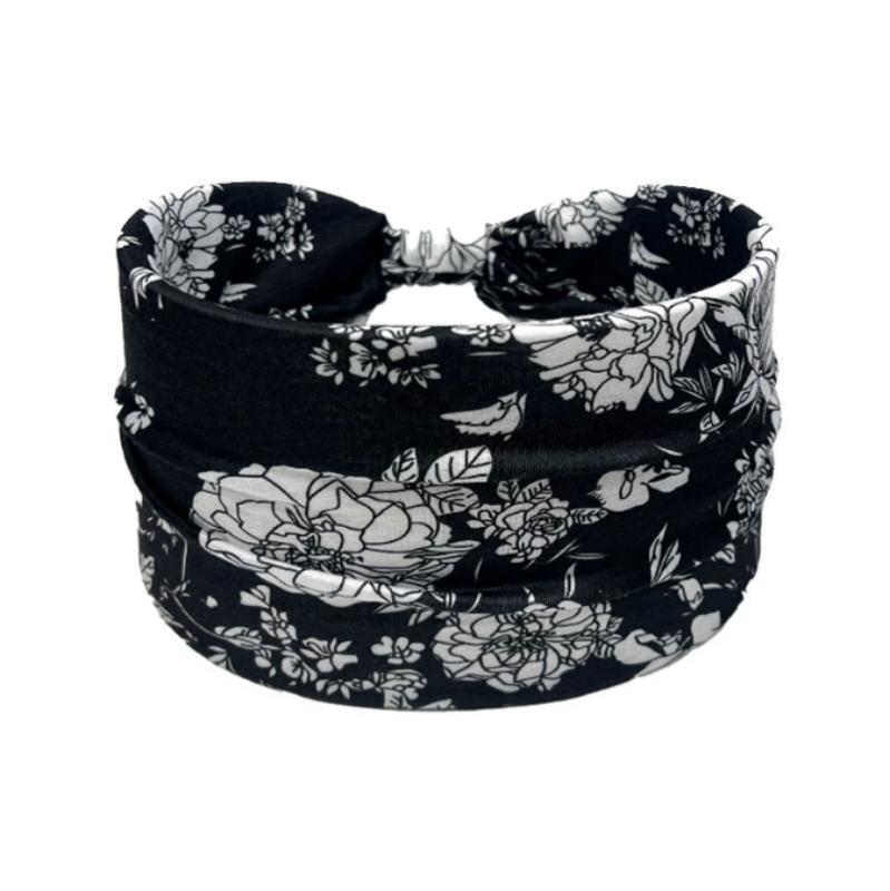 New Women's Vintage Knot Elastic Headbands Turban Headwrap Wide For Women Girls Flower Print Cotton Soft Boho Bandana Girls Hair Accessories
