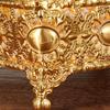 European Style Fruit Plate,Golden Alloy Square Shape Hollowed-out Candy Tray,20 cm Food Snack Disc,Wedding Housewear Decoration