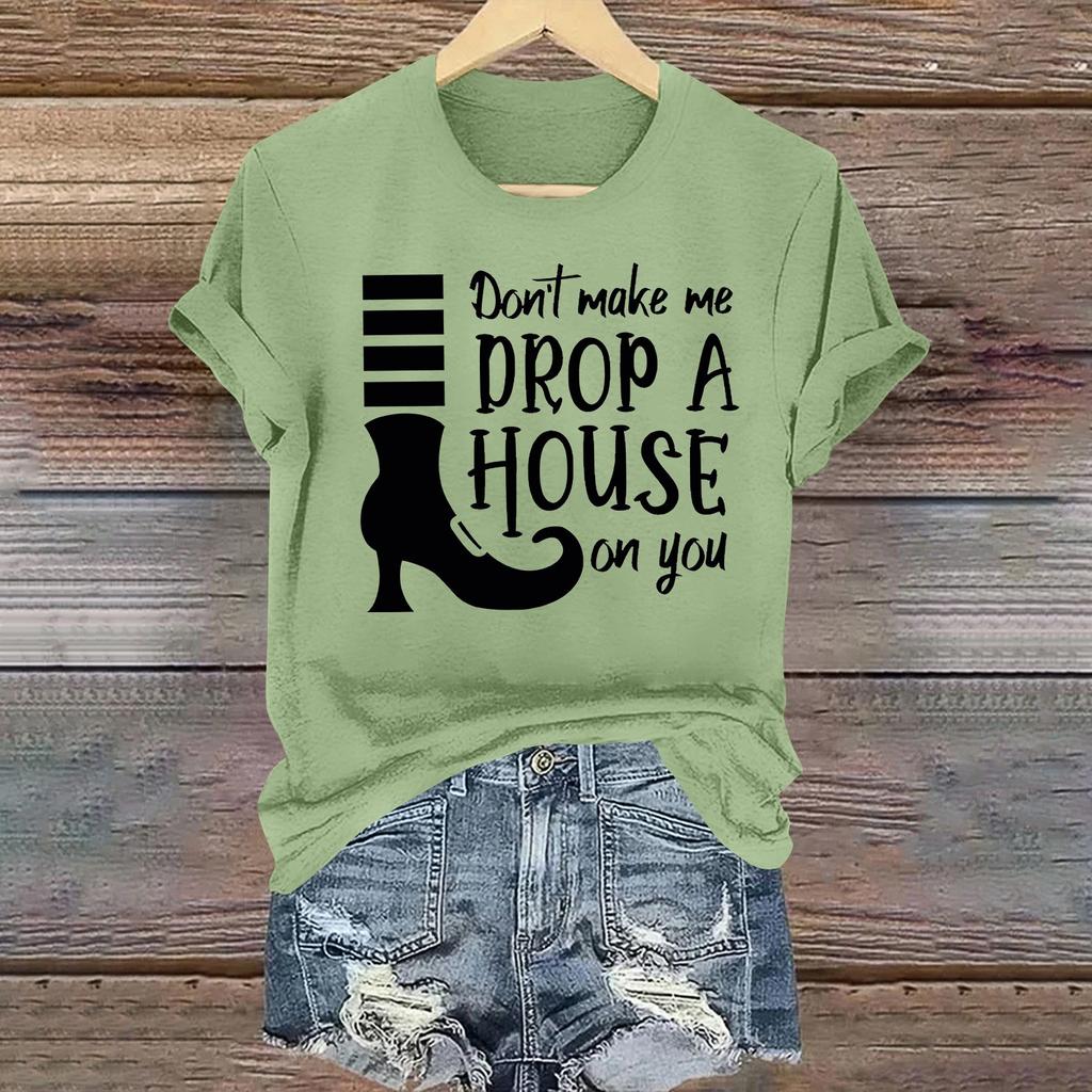 Женская повседневная футболка с круглым вырезом и коротким рукавом, пуловер