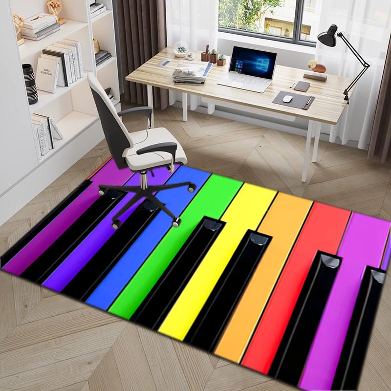 1Pc Piano keys music Printed circular carpet, home door mat, outdoor travel protection carpet A14