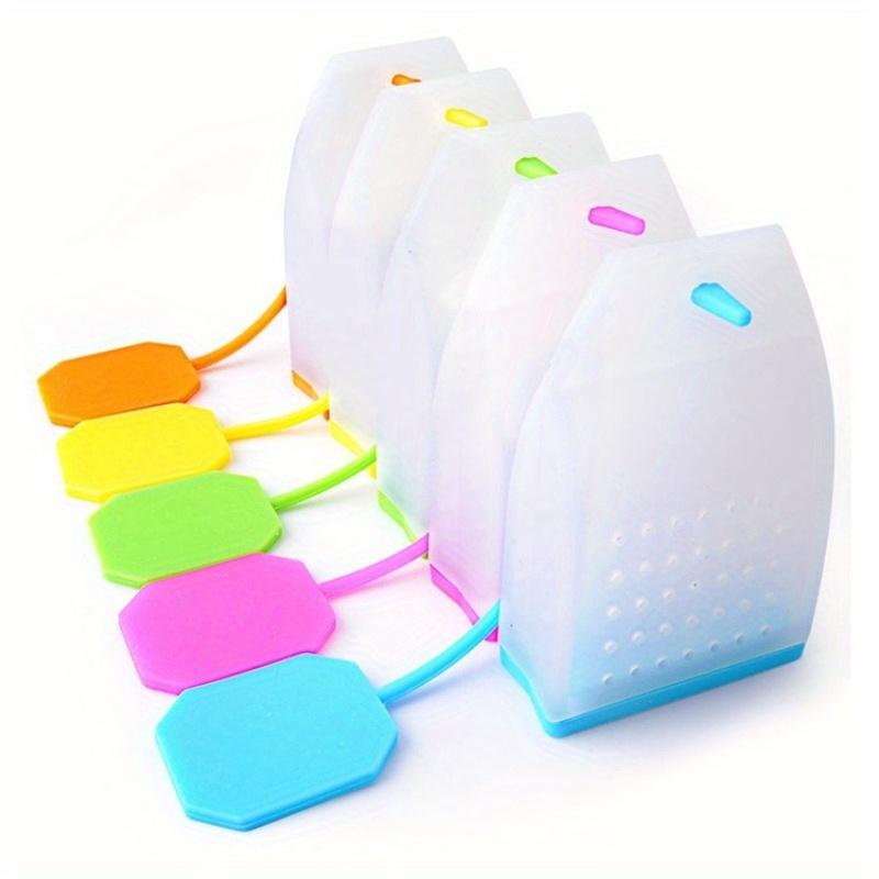 5 шт./комплект легкоочищаемых силиконовых заварочных чайников - идеально подходит для листового и травяного чая, подходит для любой чашки, разные цвета