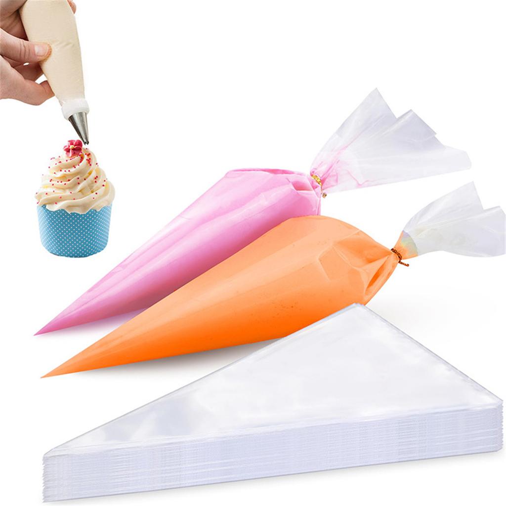 Pack of 100 Cake Baking Piping Bags Durable Cake Decorating Bags Clear Cake Decorating Supplies PE Material for Baking