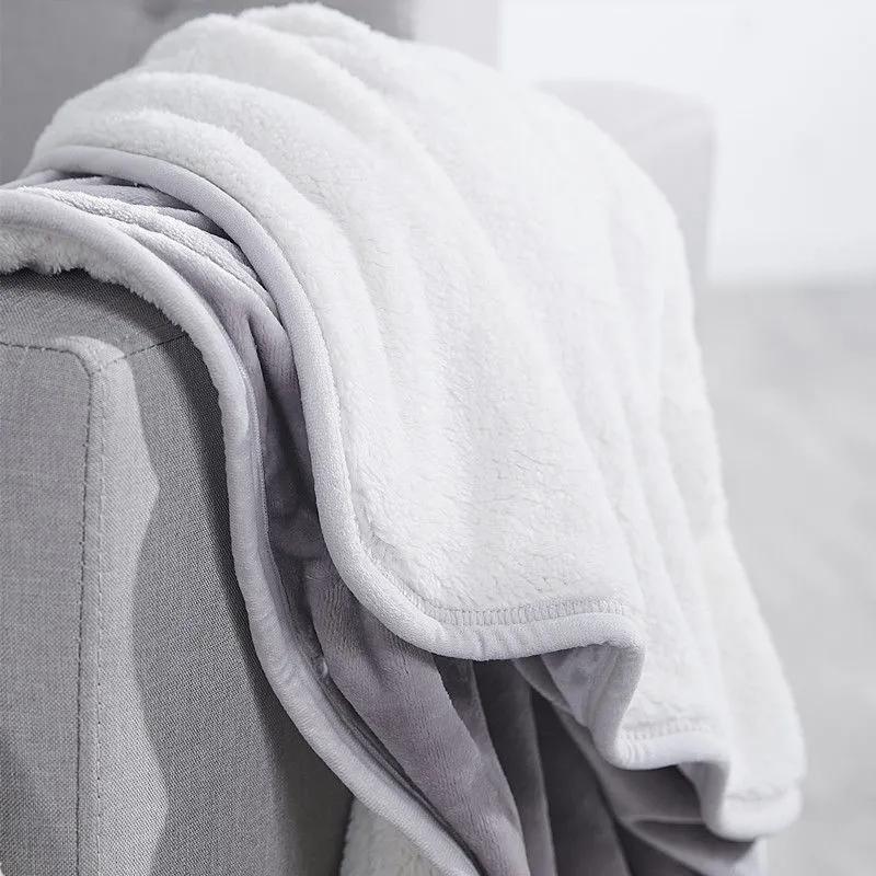 Зимнее одеяло с шалью, фланелевое одеяло, одеяло из овечьей шерсти, двойное толстое коралловое флисовое офисное одеяло с ворсом, маленькое одеяло