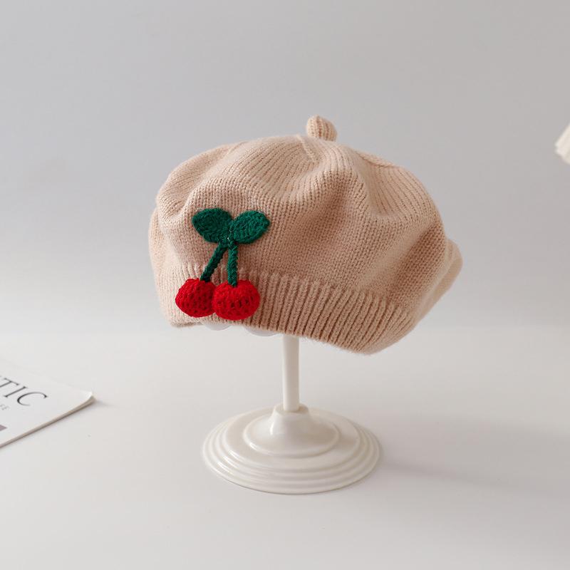 Милый детский вязаный берет вишневого цвета, детская зимняя теплая шапочка для малышей, детские шапочки, модная милая детская ветрозащитная шапка, подарки