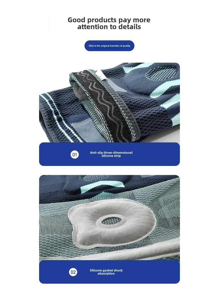 Breathable Silicone Knee Pads for Meniscus Protection, Double Strap Design for Basketball & Cycling