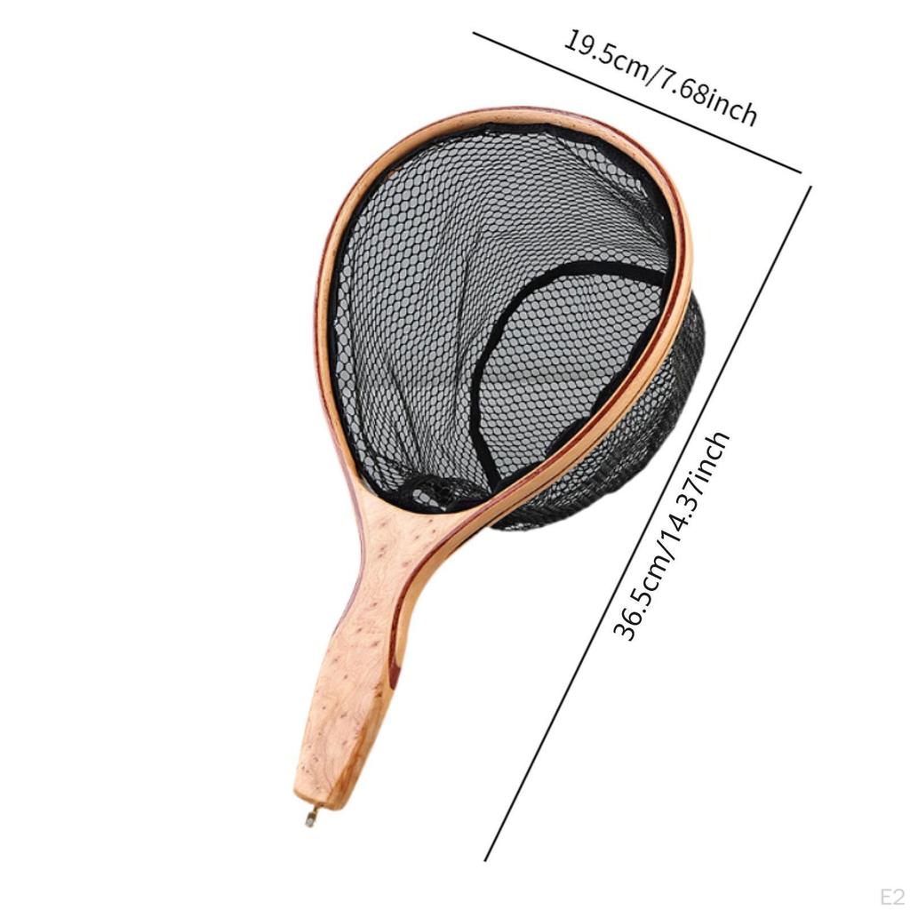 Fishing Landing Net Wood Handle Comfortable Accessories Fishermen Gift Fish Catching