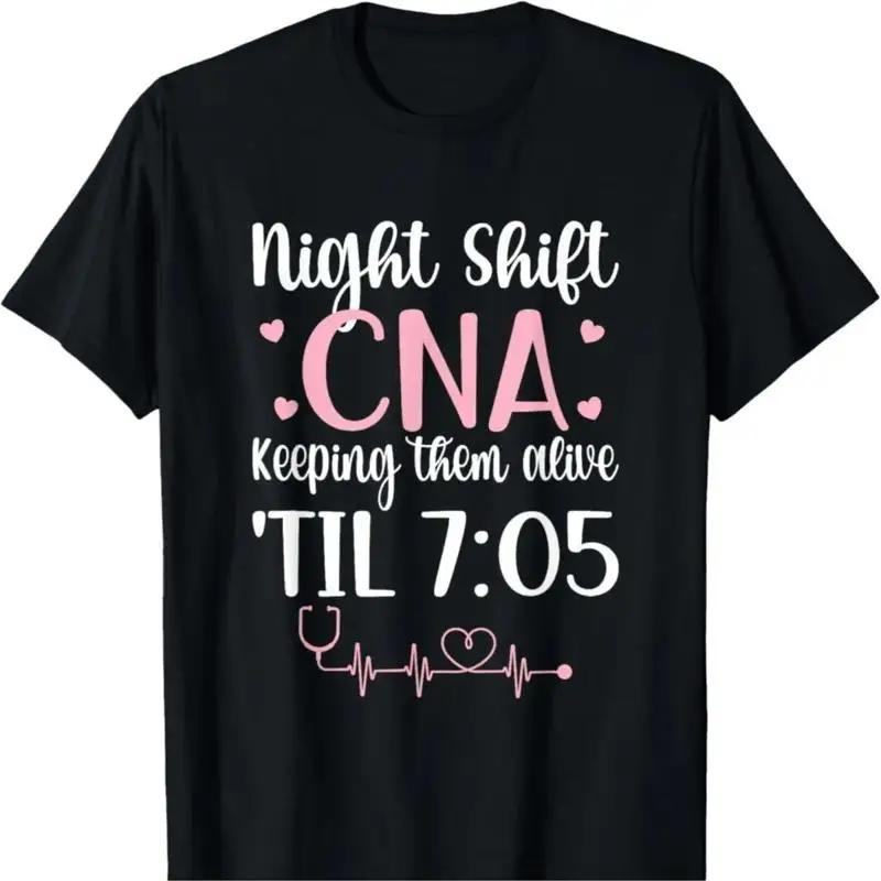 Cotton Night Shift Cna T Shirt Casual Crew Neck With