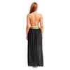 Women's Sequin Tassel Belly Dance Set - Halter Backless Crop Top & Split Mesh Skirt for Halloween