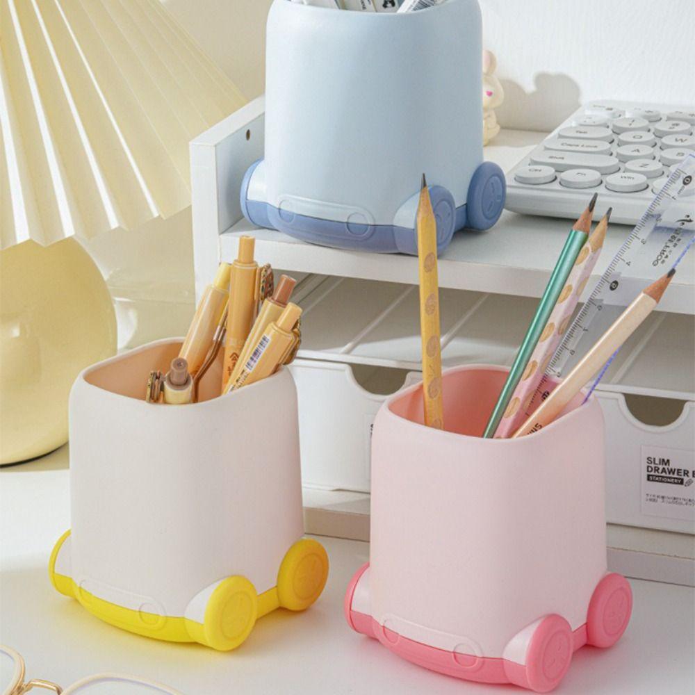 Car Shape Pen Container Multifunctional Desktop Organizer Stationery Storage Bucket  School Office