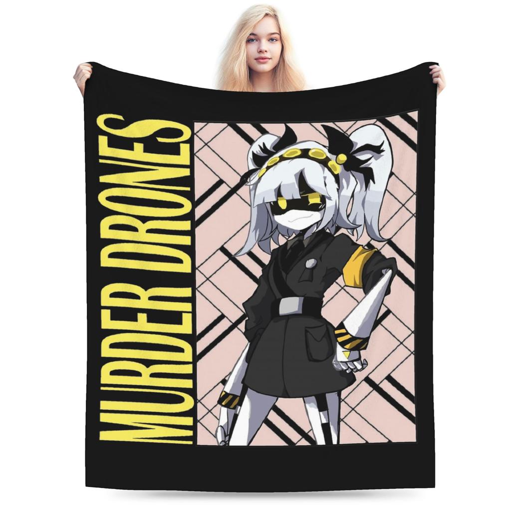 Murder Drones Blanket Flannel Textile Decor Multi-function Soft Throw Blankets for Home Couch Bedspreads