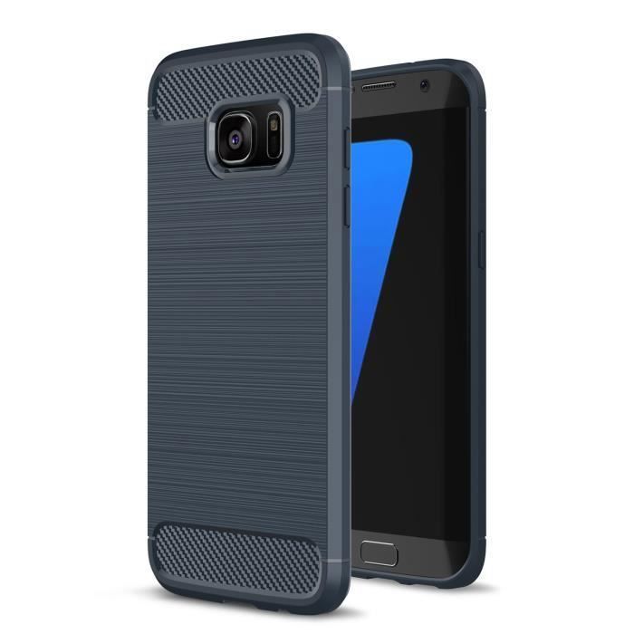 Coque de Protection - Samsung - Galaxy S7 Edge - Silicone TPU - Anti-rayures - Bleu marine