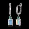 Luxury 925 Sterling Silver Earrings Natural OCT 6*8mm Opal Real Gemstones Fine Jewelry for Women's Anniversary and Birthday Gift