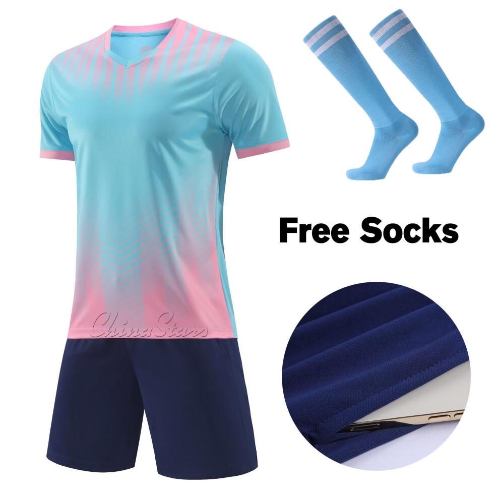 Adult Football Jerseys Shorts With Pockets  Socks 2025 Children's Soccer Clothes Maillot de football Men Training Kits