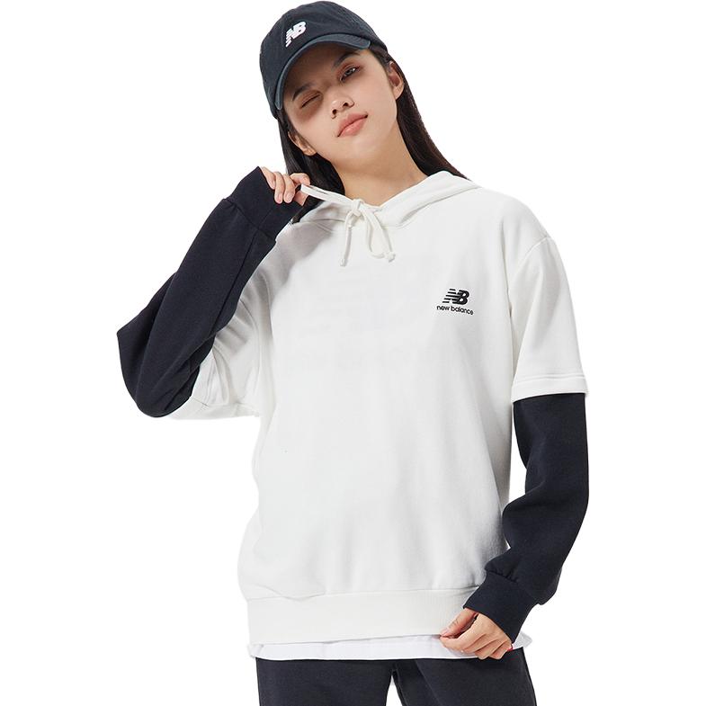 New Balance Толстовки Унисекс Белые С капюшоном Средняя Обычная AMT13342-SST
