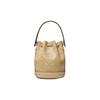 Tory Burch T Monogram Solid Color T Logo Embossed Hardware Drawstring Closure Bucket Bag Women bags Almond-Pink 151614-200