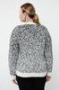 Women's Fashionable Stylish Plus Size Sweater Gray Melange Stoned Knitwear Sweater