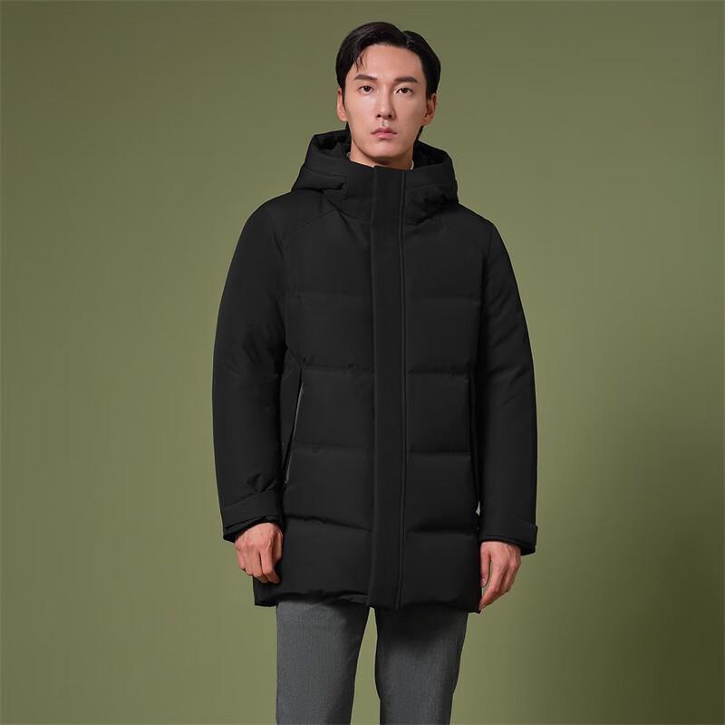 Tanboer Men's Mid-Length Hooded Business Goose Down Jacket TA232577