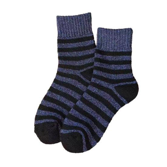 Мужские полосатые носки до середины голени, утолщенные теплые рубчатые махровые носки, зимние термоноски для спорта, повседневной носки, рабочей одежды