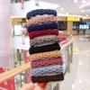 10Pcs Elastic Hair Rope Hair Ties Ponytail Holder Solid Color Rubber Bands  Women