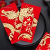 6Pcs Chinese Dragon Red Envelopes Unique Design Traditional Luck Money Bags for Spring Festival Celebrations