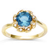 Gold Plated Ring 'Sissi' Golden Blue (London Blue) - 10 Mm