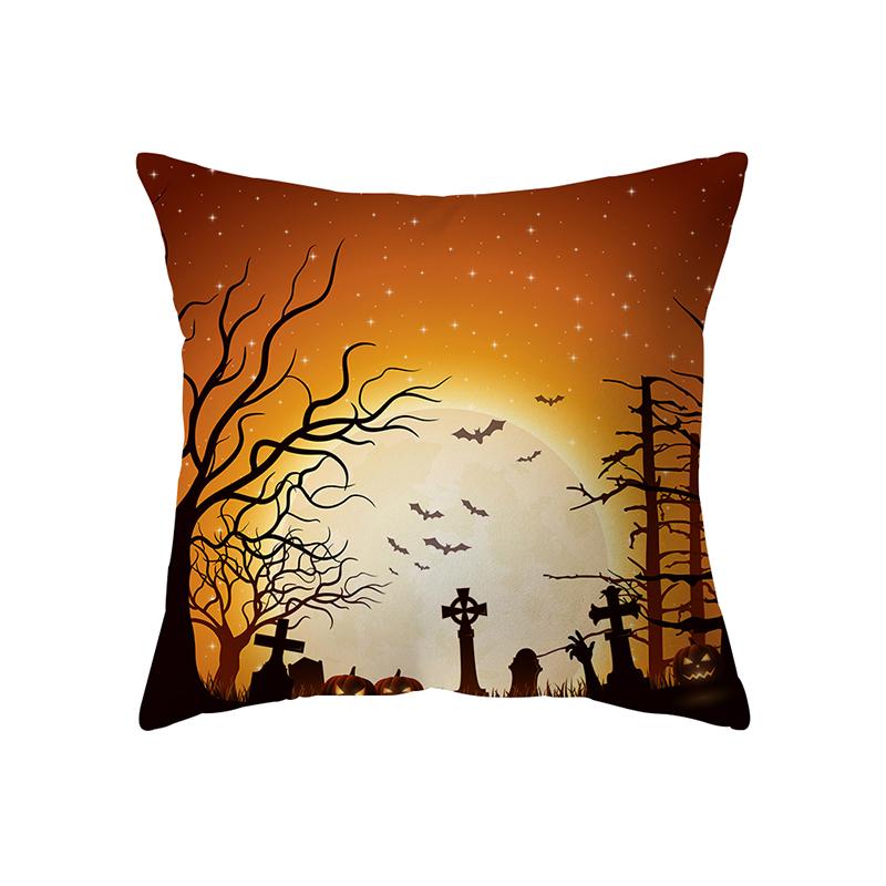 Страшная тема Хэллоуина, тыква, летучая мышь, черный кот, принт, чехол для подушки, домашний декор, декор для дивана, наволочка