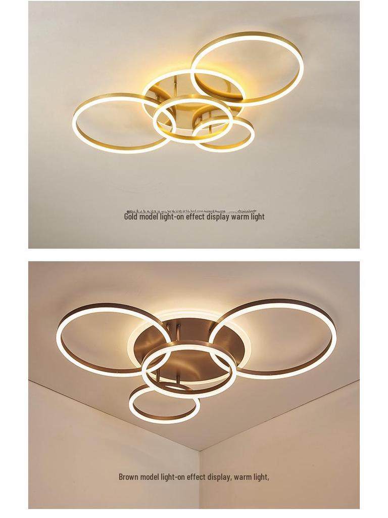 Скандинавская современная светодиодная потолочная лампа - Креативный круглый дизайн для гостиной, кабинета, спальни